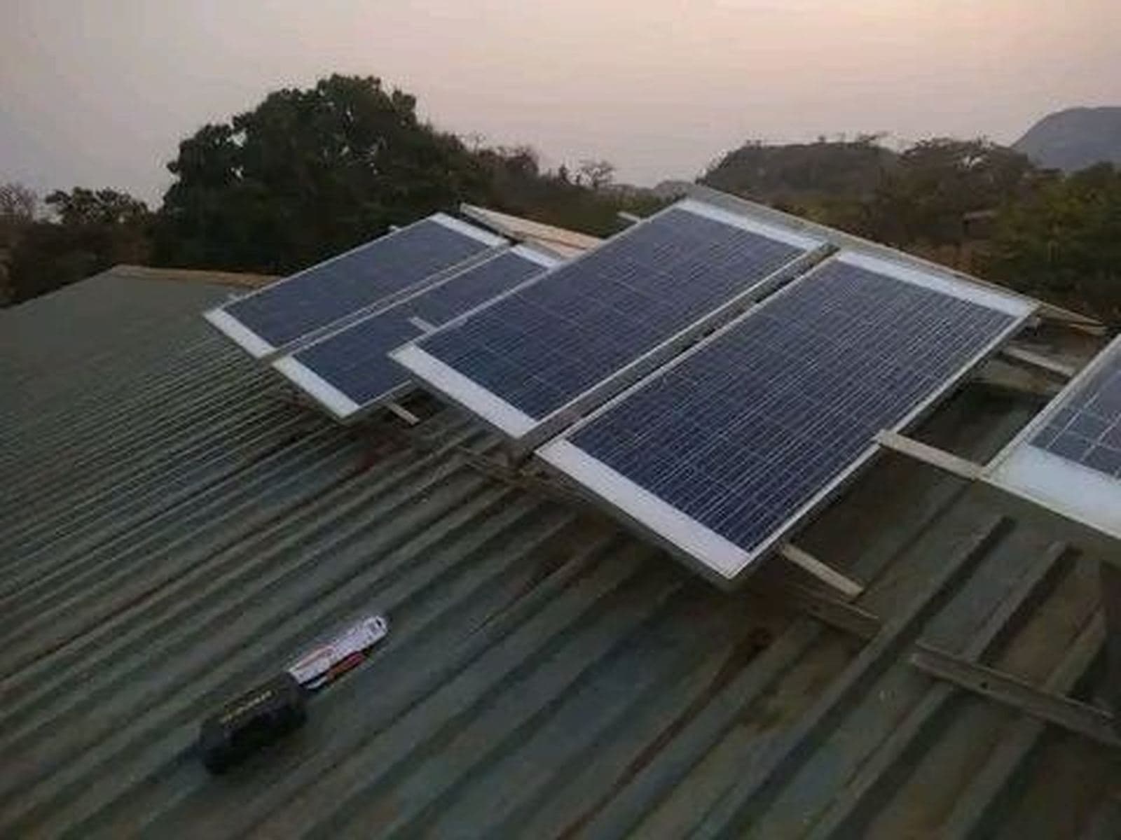Solar panel rooftop installation in Lilongwe, Malawi